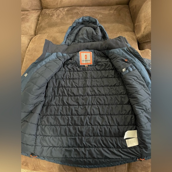 Free Country Men’s Winter Hooded Two Toned Coat Size Small - Picture 3 of 8